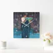 Jealous Circe, John William Waterhouse Quadratische Wanduhr (Zuhause)
