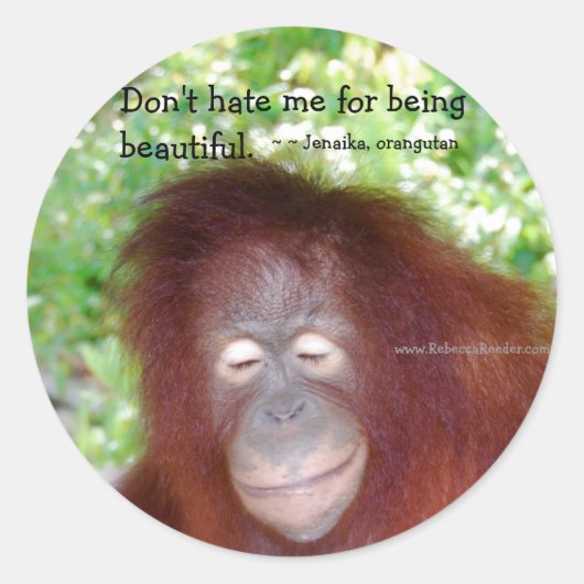 Jealousse: Schöner Rotkopf Runder Aufkleber (Vorderseite)