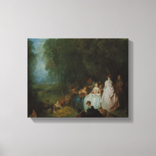 Jean-Antoine Watteau - Ansammlung Pastoral Leinwanddruck