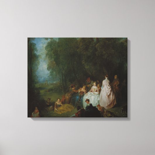 Jean-Antoine Watteau - Ansammlung Pastoral Leinwanddruck (Vorderseite)