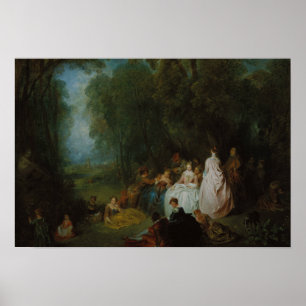Jean-Antoine Watteau - Ansammlung Pastoral Poster