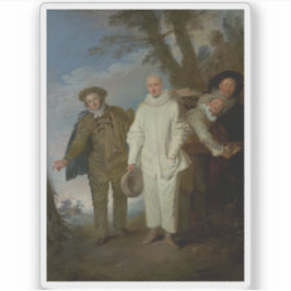 Jean-Antoine Watteau - Die italienischen Komiker Aufkleber