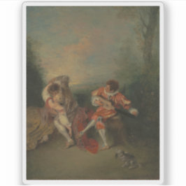 Jean-Antoine Watteau - La Überraschung Aufkleber