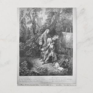 Jean Antoine Watteau und Freund Monsieur Postkarte