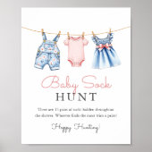 Jean Baby Sock Hunt Baby Shooting Game Sign Poster (Vorne)