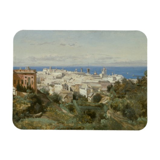 Jean-Baptiste-Camille Corot - Ansicht von Genua Magnet (Horizontal)