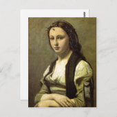 Jean-Baptiste-Camille Corot Die Frau mit einer Per Postkarte (Vorne/Hinten)
