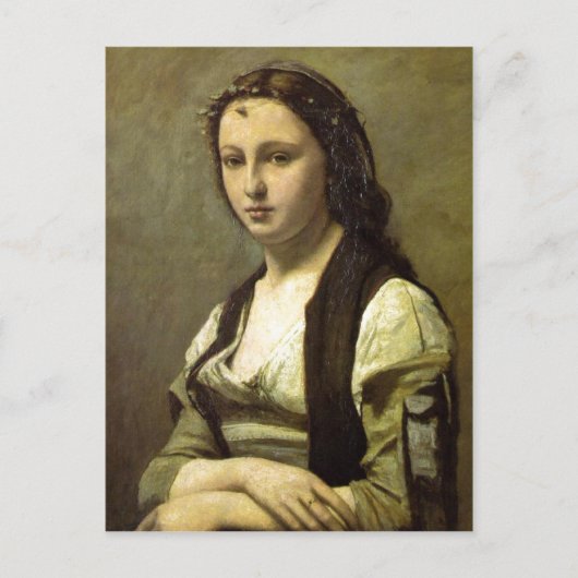 Jean-Baptiste-Camille Corot Die Frau mit einer Per Postkarte (Vorderseite)