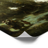 Jean-Baptiste-Camille Corot - Fluss mit Ferne Poster (Ecke)