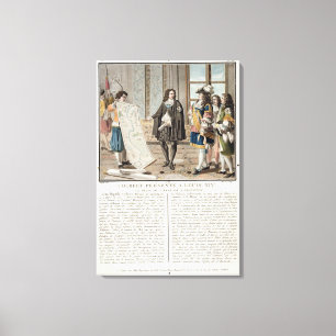 Jean Baptiste Colbert (1619-83) stellt die Karte O Leinwanddruck