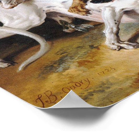 Jean-Baptiste Oudry Der Hallali des Wolfs Poster (Ecke)