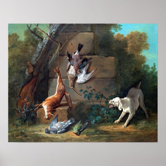 Jean-Baptiste Oudry Dog Guarding Dead Game Poster (Vorne)