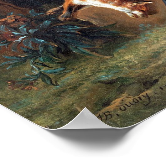 Jean-Baptiste Oudry Dog Guarding Dead Game Poster (Ecke)