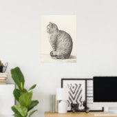 Jean Bernard Sitting Cat Animal Fine Art Artists Poster (Heimbüro)