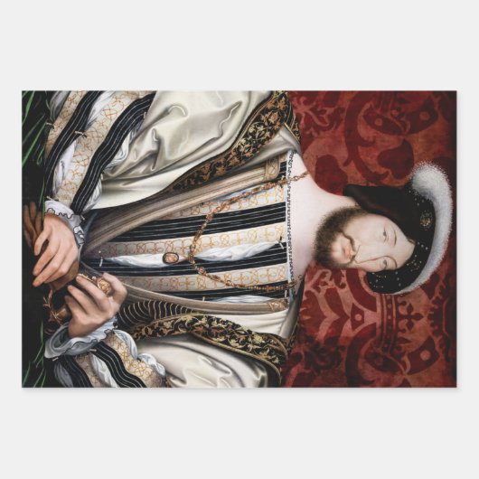 Jean Clouet - Francois I, König von Frankreich Geschenkpapier Set (Vorderseite 3)