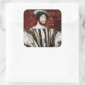 Jean Clouet - Francois I, König von Frankreich Quadratischer Aufkleber (Tasche)
