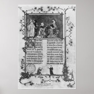 Jean de Joinville bietet sein Buch über St. Louis Poster