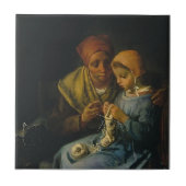 Jean-Francois-Hirse die strickende Lektion Fliese (Vorderseite)