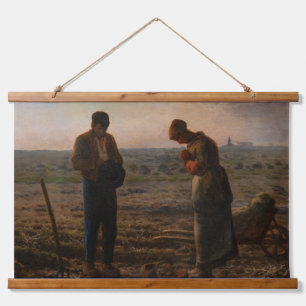 Jean-Francois Millet - Das Angelusläuten Wandteppich Mit Holzrahmen