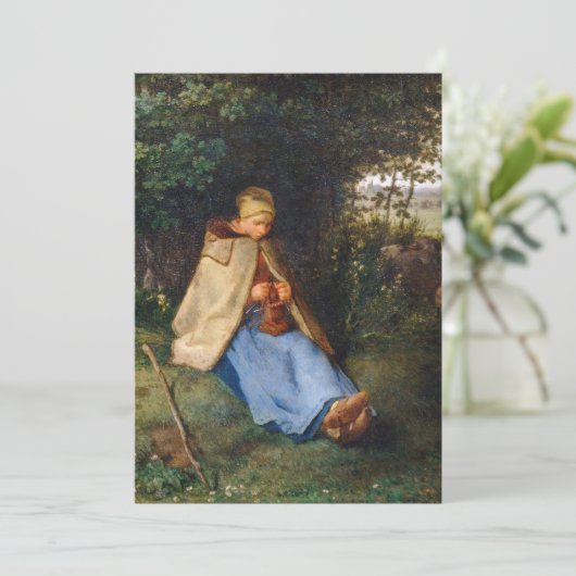 Jean-Francois Millet - Das Knitter Einladung (Stehend Vorderseite)