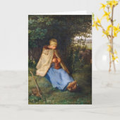 Jean-Francois Millet - Das Knitter Karte (Gelbe Blume)