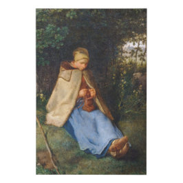 Jean-Francois Millet - Das Knitter Künstlicher Leinwanddruck