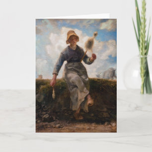 Jean-Francois Millet - Das Spinnmädchen Karte