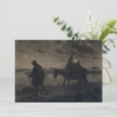 Jean-Francois Millet - Der Flug nach Ägypten Dankeskarte (Stehend Vorderseite)