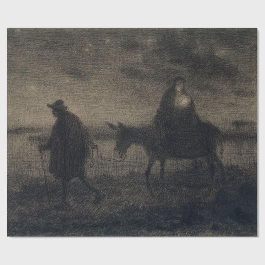 Jean-Francois Millet - Der Flug nach Ägypten Geschenkpapier (Flach)