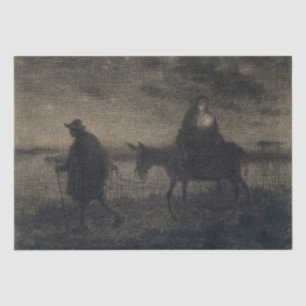 Jean-Francois Millet - Der Flug nach Ägypten Seidenpapier