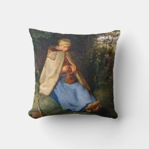 Jean-Francois Millet - Die Strickerin Kissen