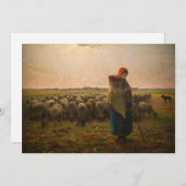 Jean-Francois Millet - Hirdess and Flock 1863 Einladung (Vorne/Hinten)