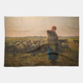 Jean-Francois Millet - Hirdess and Flock 1863 Geschirrtuch (Horizontal)