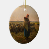 Jean-Francois Millet - Hirdess and Flock 1863 Keramik Ornament (Rechts)