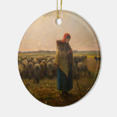 Jean-Francois Millet - Hirdess and Flock 1863 Keramik Ornament (Links)