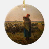 Jean-Francois Millet - Hirdess and Flock 1863 Keramik Ornament (Hinten)