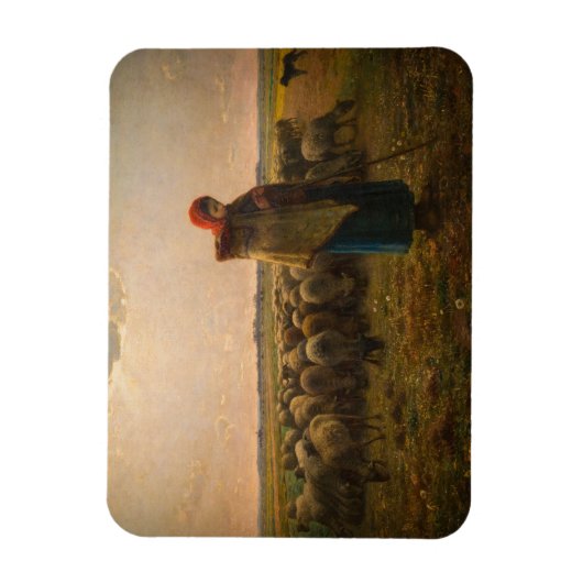 Jean-Francois Millet - Hirdess and Flock 1863 Magnet (Vertikal)