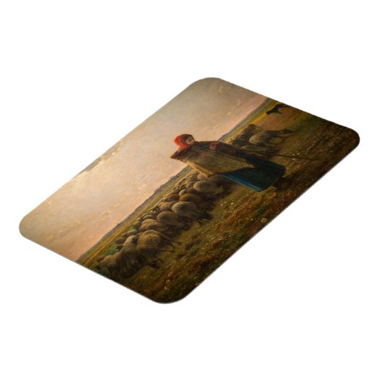 Jean-Francois Millet - Hirdess and Flock 1863 Magnet (Linke Seite)