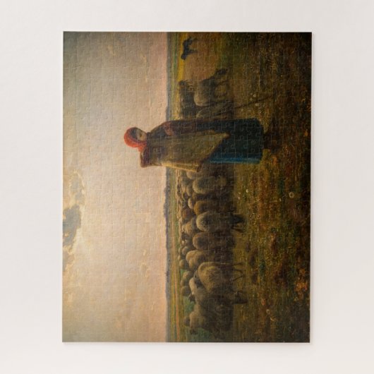 Jean-Francois Millet - Hirdess and Flock 1863 Puzzle (Vertikal)