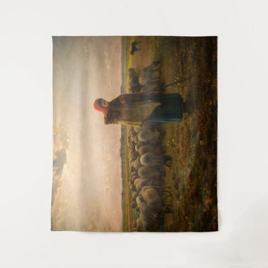 Jean-Francois Millet - Hirdess and Flock 1863 Wandteppich (Vorderseite)