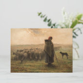 Jean-Francois Millet - Hirdess and Flock 1865 Dankeskarte (Stehend Vorderseite)