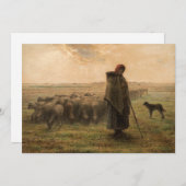 Jean-Francois Millet - Hirdess and Flock 1865 Dankeskarte (Vorne/Hinten)