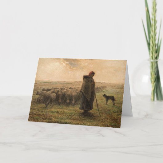Jean-Francois Millet - Hirdess and Flock 1865 Karte (Vorderseite)