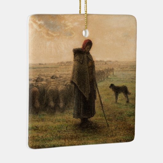 Jean-Francois Millet - Hirdess and Flock 1865 Keramikornament (Rechts)