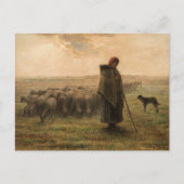 Jean-Francois Millet - Hirdess and Flock 1865 Postkarte (Vorderseite)