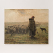 Jean-Francois Millet - Hirdess and Flock 1865 Puzzle (Horizontal)