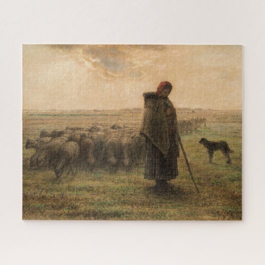 Jean-Francois Millet - Hirdess and Flock 1865 Puzzle (Horizontal)