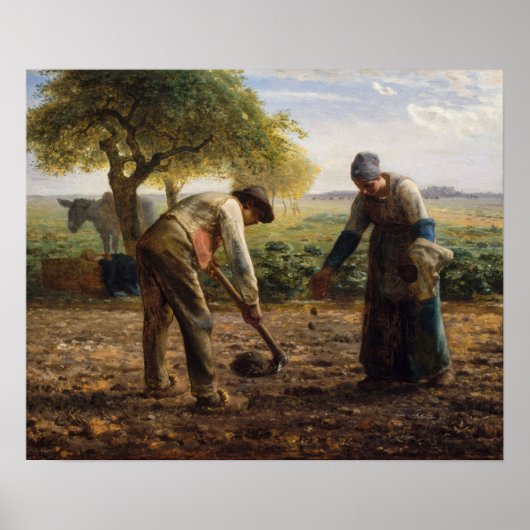 Jean-Francois Millet - Kartoffelpflanzer Poster (Vorne)