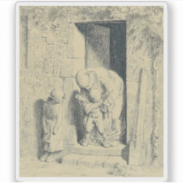 Jean-François Millet - La Précaution Maternelle Aufkleber