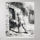 Jean-François Millet Man mit einem Rollkarren Poster (Vorne)